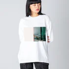 p-techiの涼しそうなベンチ Big Long Sleeve T-Shirt