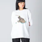 Leee_sanのカバと釣りカエル ビッグシルエットロングスリーブTシャツ