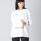 yujariの水溜まり猫 ビッグシルエットロングスリーブTシャツ