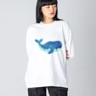 Yukie Shiratori (しらとり ゆきえ)のくじら1 ビッグシルエットロングスリーブTシャツ