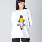 萩岩睦美のグッズショップの長そでビッグT　Adele trogon (キヌバネドリ） Big Long Sleeve T-Shirt