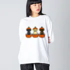 ハッピー・ラブラドールズのハロウィンかぼちゃのラブラドール Big Long Sleeve T-Shirt