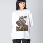 qujakuhouseのHEAD <FONT COLOR : BLACK> Big Long Sleeve T-Shirt