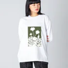 気ままに創作　よろず堂の花咲く小径④みどり ビッグシルエットロングスリーブTシャツ