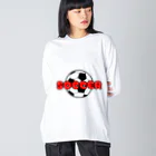 happy_25chanのサッカーボール柄（レッド） Big Long Sleeve T-Shirt