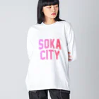 JIMOTOE Wear Local Japanの草加市 SOKA CITY ビッグシルエットロングスリーブTシャツ