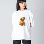 ITSUKIの子犬のドット画 ビッグシルエットロングスリーブTシャツ