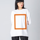 レトロ屋のorange/□ Big Long Sleeve T-Shirt