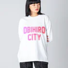 JIMOTO Wear Local Japanの帯広市 OBIHIRO CITY ビッグシルエットロングスリーブTシャツ