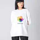 Spacy5 Official Onlineのレインボーローズ開花 ビッグシルエットロングスリーブTシャツ