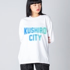 JIMOTO Wear Local Japanの釧路市 KUSHIRO CITY Big Long Sleeve T-Shirt