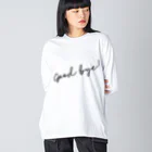 SANKAKU DESIGN STOREのGood Bye! シンプル黒 Big Long Sleeve T-Shirt