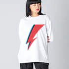 DRIPPEDのLIGHTNING BOLT -GLAM ROCK MAKE UP- Big Long Sleeve T-Shirt