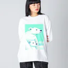 MashMashのシロクマ親子 ビッグシルエットロングスリーブTシャツ