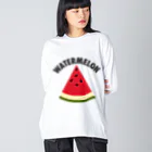 DRIPPEDのWATERMELON 扇形 ビッグシルエットロングスリーブTシャツ