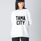 JIMOTO Wear Local Japanの多摩市 TAMA CITY ビッグシルエットロングスリーブTシャツ