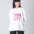 JIMOTO Wear Local Japanの多摩市 TAMA CITY ビッグシルエットロングスリーブTシャツ