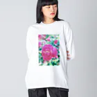 黄玉屋の実家の花1(薔薇) ビッグシルエットロングスリーブTシャツ
