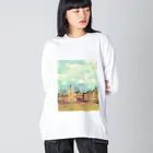 ふわりの絵画のような街（冬色） Big Long Sleeve T-Shirt