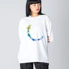 さかたようこ / サメ画家の飛び出せ助走SAME Big Long Sleeve T-Shirt