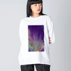 みうじあむ ち博の夜の森〈Drawing〉 Big Long Sleeve T-Shirt