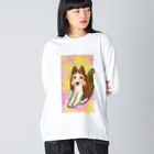 きょこちSHOPのシェルティ  ノイちゃん ビッグシルエットロングスリーブTシャツ