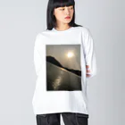 koreaの港から見える夕陽 Big Long Sleeve T-Shirt