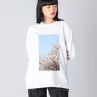 綺麗何学模様の桜 ビッグシルエットロングスリーブTシャツ