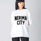 JIMOTO Wear Local Japanの練馬区 NERIMA CITY ロゴブラック Big Long Sleeve T-Shirt