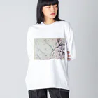 seki_junkoのドット桜モチーフ Big Long Sleeve T-Shirt