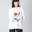 ♨️ホカホカおちゃ♨️のラブ・おキャットs Big Long Sleeve T-Shirt