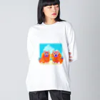 ハッピースマイルの[沖縄土産]シーサーと空と海 Big Long Sleeve T-Shirt