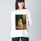 ゆーさんのアルトゥール・ヘイヤー　Weiße Katze Und Zwei Zitronenfalter ビッグシルエットロングスリーブTシャツ