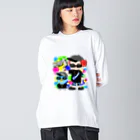 秘密結社(ㆁөㆁ)青い鳥のギャングスタ＆唯我HIPHOP丸シリーズ ビッグシルエットロングスリーブTシャツ