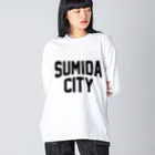 JIMOTO Wear Local Japanの墨田区 SUMIDA CITY ロゴブラック ビッグシルエットロングスリーブTシャツ