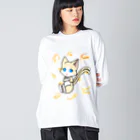 猫の隠れ家のはちわれ靴下の猫又ちゃん Big Long Sleeve T-Shirt