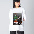 Drecome_Designの クリスマス中止のお知らせ ビッグシルエットロングスリーブTシャツ