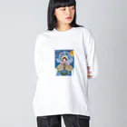 ぼんやり雑貨店のお月見ガール Big Long Sleeve T-Shirt