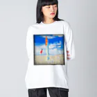 Danke Shoot Coffeeのキンシコウは雲に乗ろうとする Big Long Sleeve T-Shirt