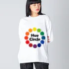 ねこのかくれが的ひみつきちハウスのHue Circle 色相環12 ビッグシルエットロングスリーブTシャツ