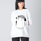 マツバラのもじゃまるはーい！　白黒 Big Long Sleeve T-Shirt