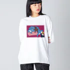 かわいいですよねの奇抜なサメ ビッグシルエットロングスリーブTシャツ