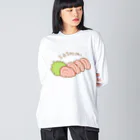 ちゃやまのSashimi-salmon ビッグシルエットロングスリーブTシャツ