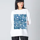 萩岩睦美のグッズショップのビッグシルエット長そでT　雪夜 Big Long Sleeve T-Shirt