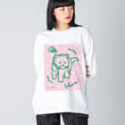 Snow Tailのふきげんにゃんこ ビッグシルエットロングスリーブTシャツ