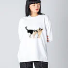 猫太郎のちこぷと猫太郎 ビッグシルエットロングスリーブTシャツ