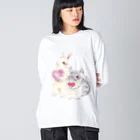 しず華＊(カラー･リボンボン)のきゅんきゅん Big Long Sleeve T-Shirt