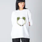 Danke Shoot Coffeeのドット絵曲がりネギ Big Long Sleeve T-Shirt