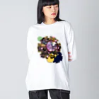 DSM/冴木みやこの雪輪に夜桜蝶 ビッグシルエットロングスリーブTシャツ