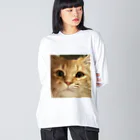 猫ちゃんの可愛いぬこちゃん ビッグシルエットロングスリーブTシャツ